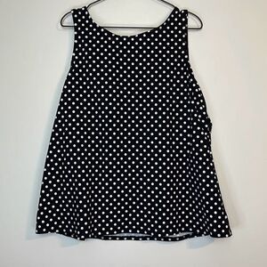 Lands End High Neck Polka Dot Tankini Top 24W